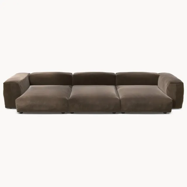 vetsak Modulaire fluwelen bank Vetsak (4-zits) Bruin