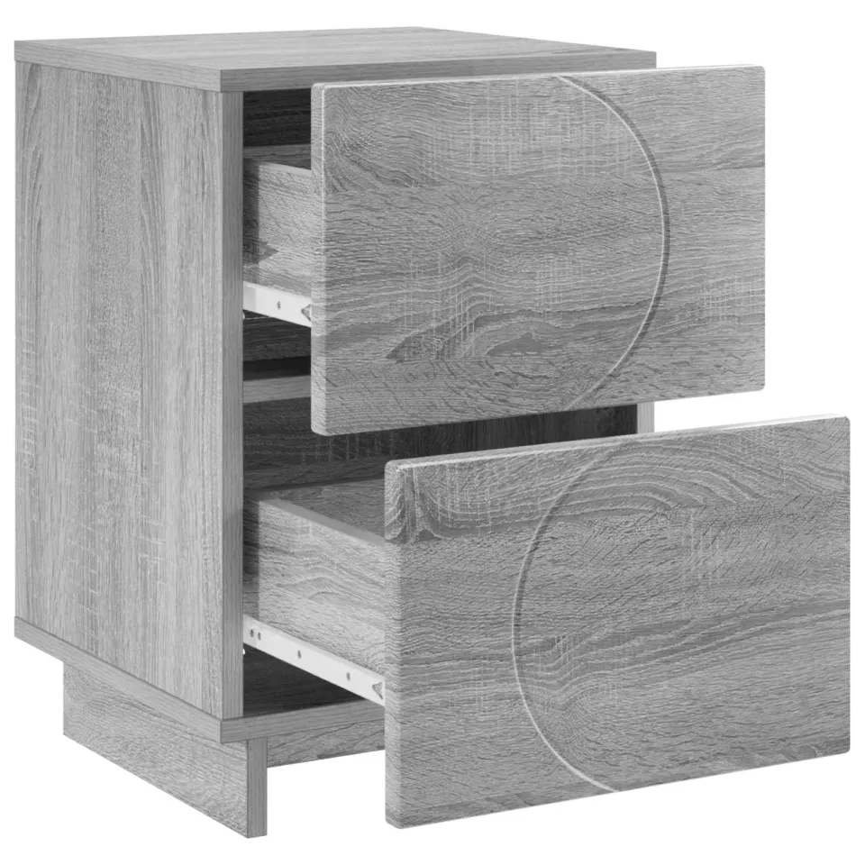 vidaXL Nachtkastje Grijs Sonoma 33,5 x 34,5 x 50 cm Bewerkt hout