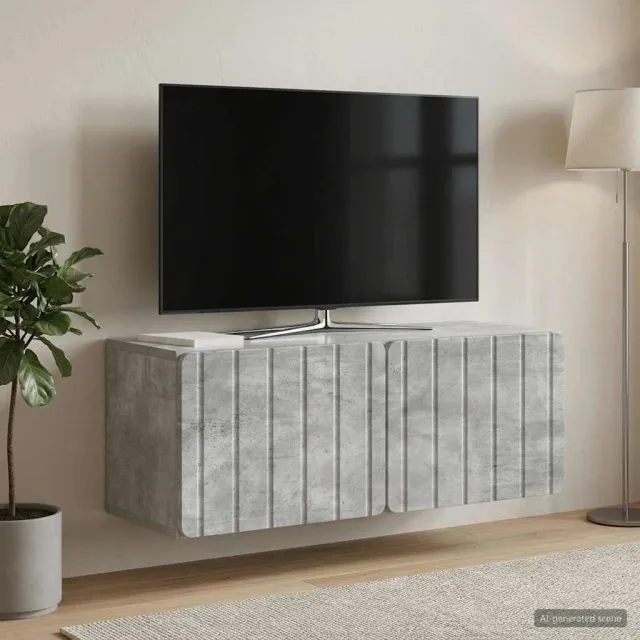 vidaXL Wandbeugel TV-kast 78,5 x 31 x 30 cm Betongrijs Bewerkt hout