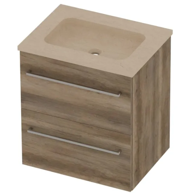 Basic-Line Rocky 46 Badmeubelset Hardsteen Midden 60x46x62 cm Scotch Oak Sand Stone Beige
