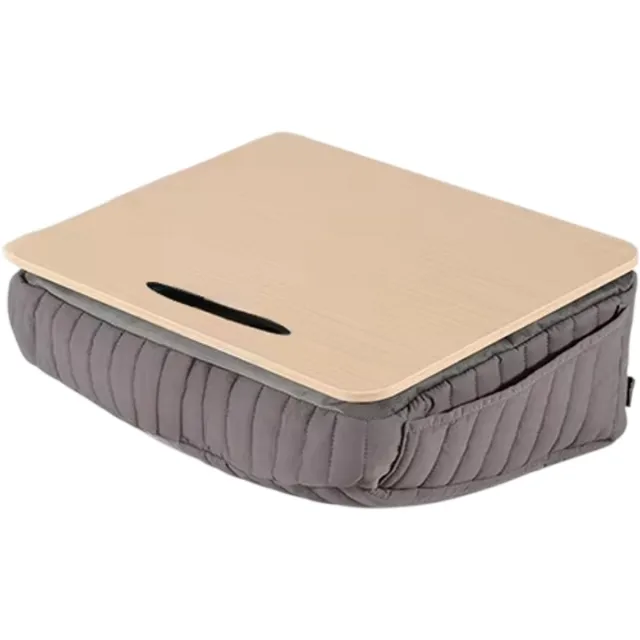 rimmo Multifunctioneel Laptopkussen Bureau – Laptoptafel voor Bed en Bank, Schoottafel met Dikke Basis, Afneembaar & Wasbaar Kussen, Draagbaar Laptop Bureau - Grijs