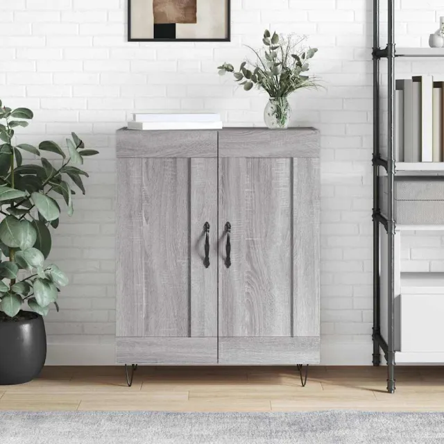 vidaXL Dressoir 69,5x34x90 cm bewerkt hout grijs sonoma eikenkleurig, foto 2
