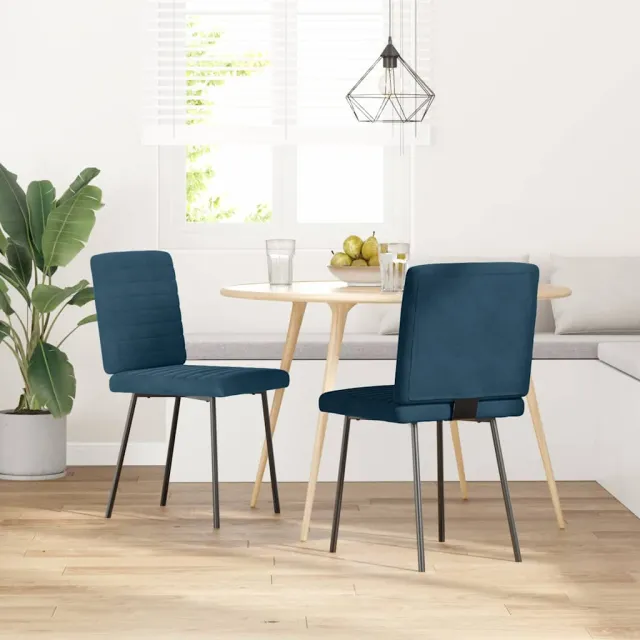 vidaXL Eetkamerstoelen 2 st fluweel blauw