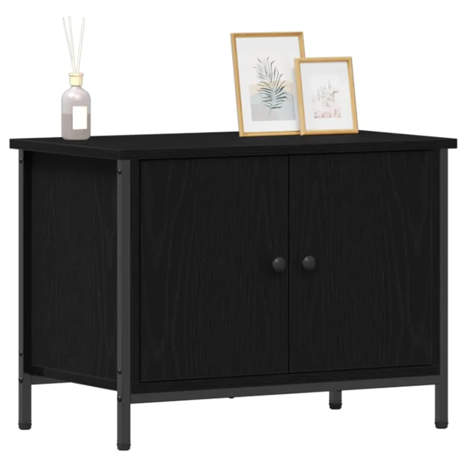 vidaXL TV-kast 60 x 35 x 45 cm Zwart Eiken Bewerkt hout