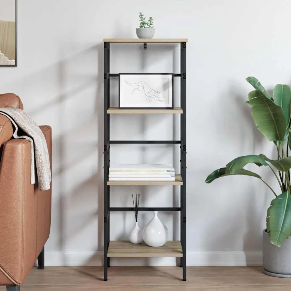 vidaXL Boekenkast 3-laags 40 x 29,5 x 115 cm Bewerkt hout Sonoma Eiken, foto 3