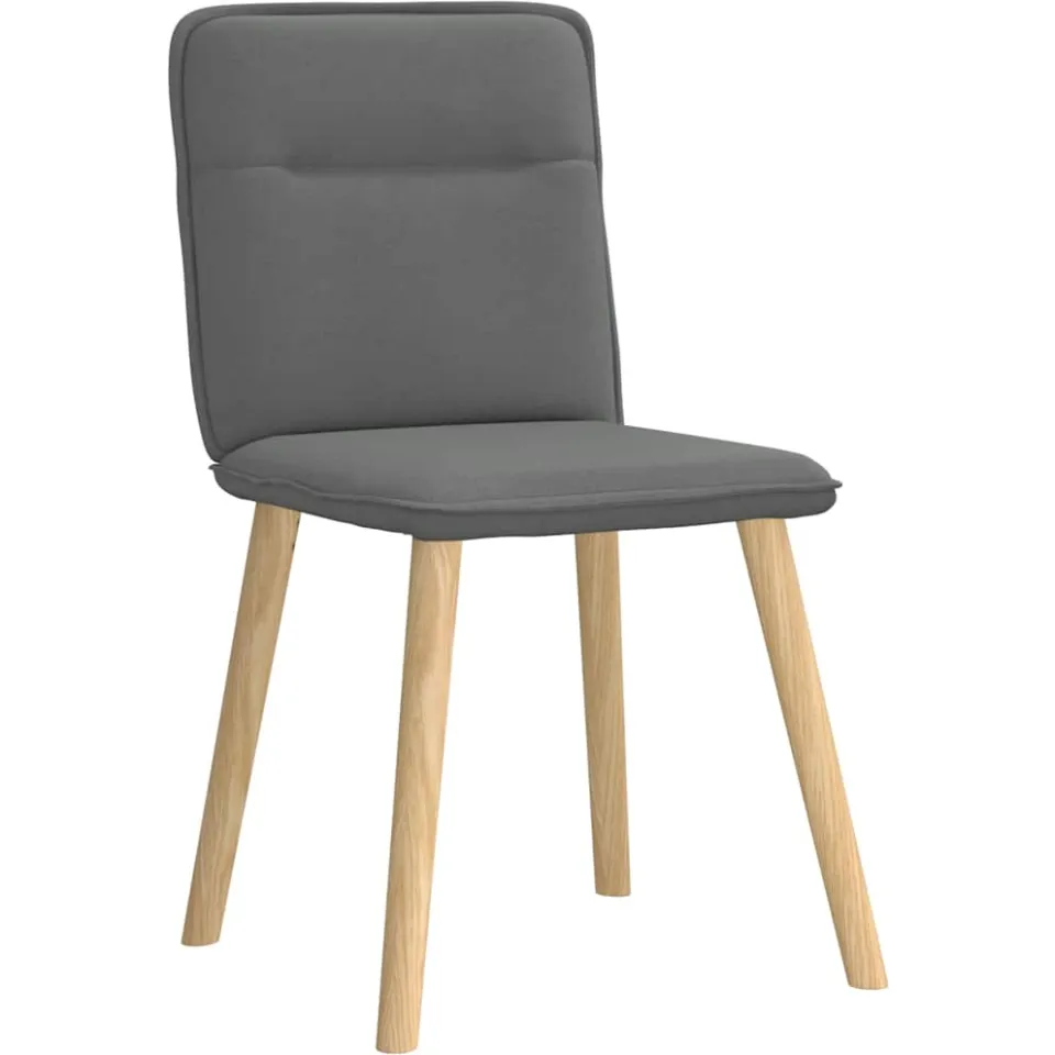 vidaXL Eetkamerstoelen 4 st stof donkergrijs