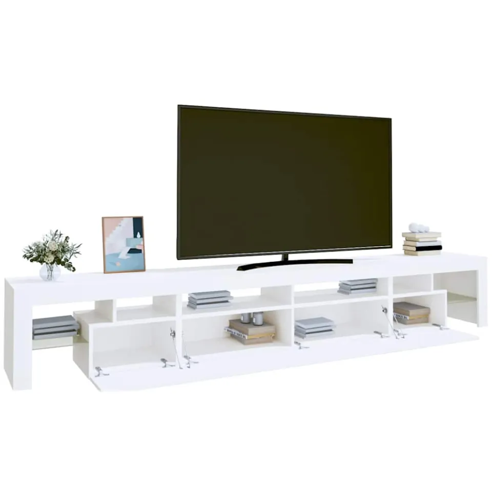 vidaXL Tv-meubel met LED-verlichting 260x36,5x40 cm wit, foto 3
