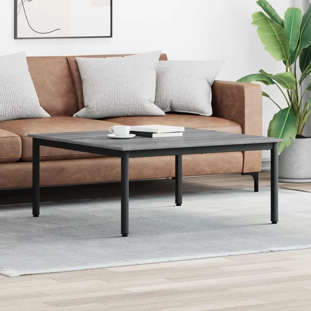 vidaXL Salontafel Grijs Sonoma 100 x 100 x 45 cm Bewerkt hout