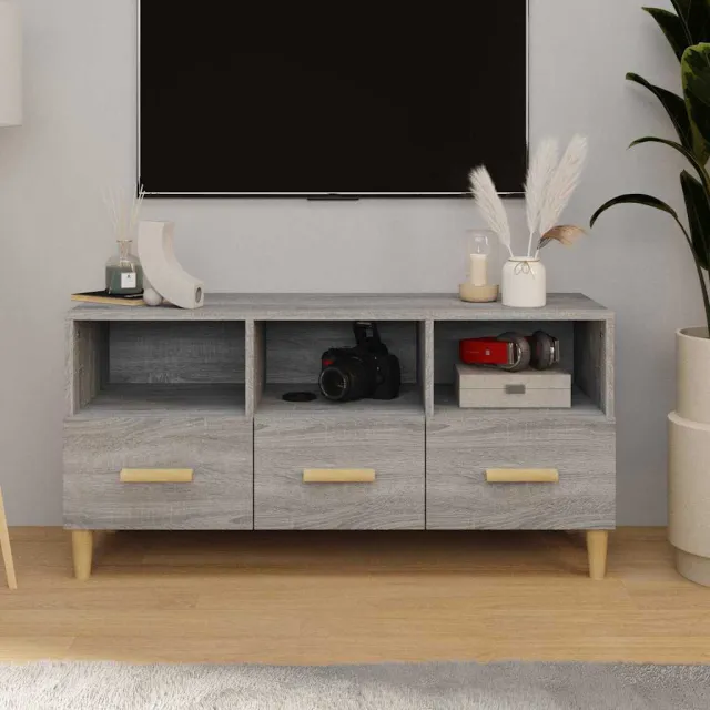 vidaXL Tv-meubel 102x36x50 cm bewerkt hout grijs sonoma eikenkleurig, foto 2
