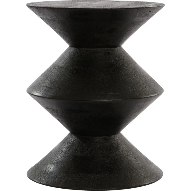 Light & Living Bijzettafel Larus - Zwart - Ø40cm - Modern