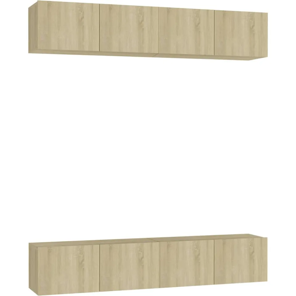 vidaXL Tv-meubelen 4 st 80x30x30 cm bewerkt hout sonoma eikenkleurig, foto 3