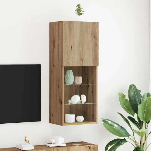 vidaXL Tv-meubelset 40,5 x 30 x 102 cm Artisan Eiken Bewerkt hout, foto 2