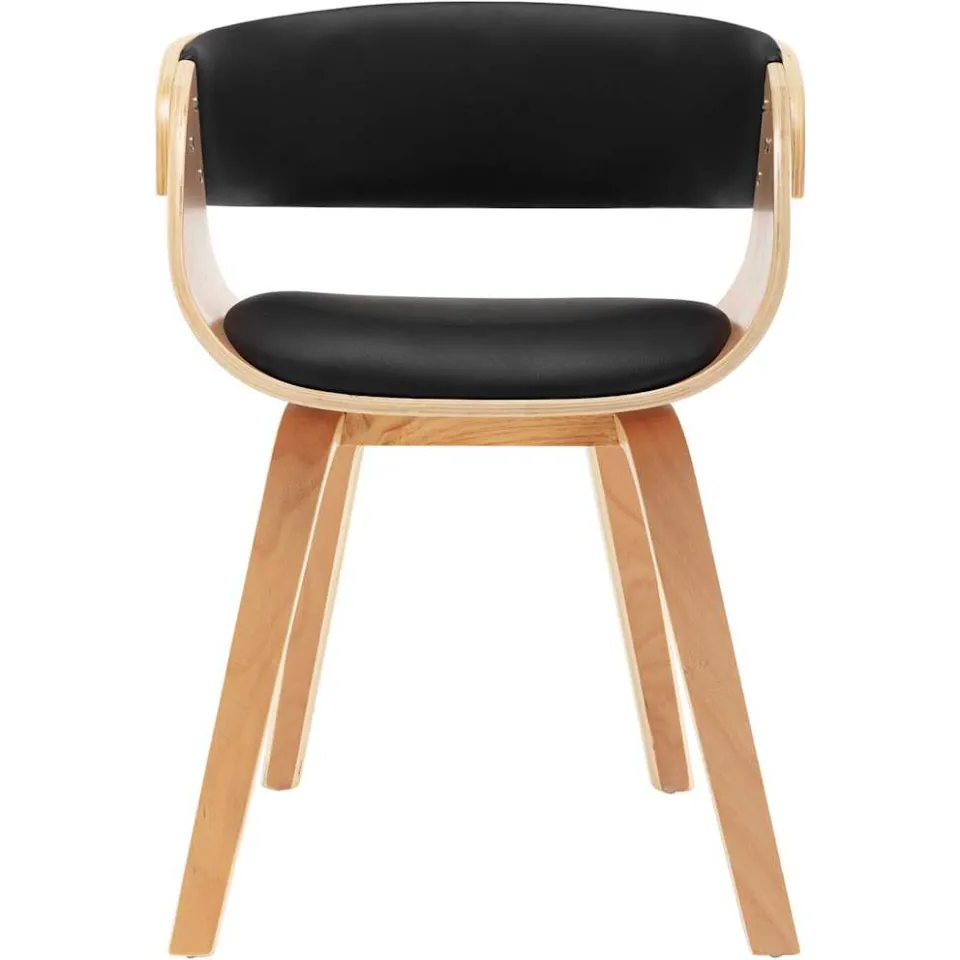 vidaXL Eetkamerstoelen 4 st gebogen hout en kunstleer zwart