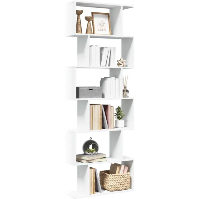 vidaXL Kamerscherm / boekenkast 6-laags 70x24x193 cm bewerkt hout wit