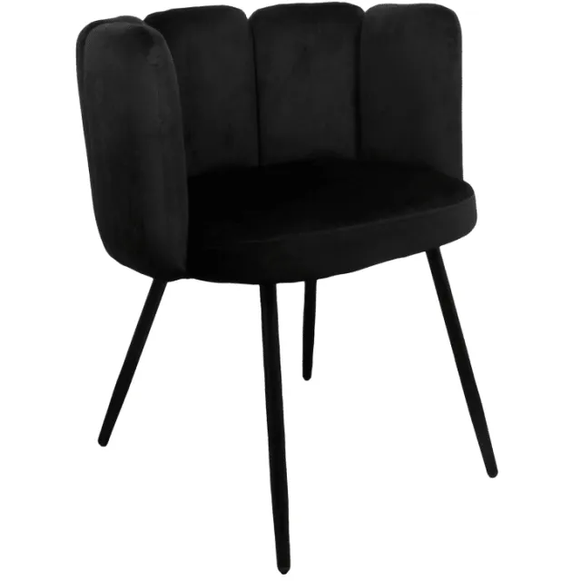 High five chair velvet - zwart