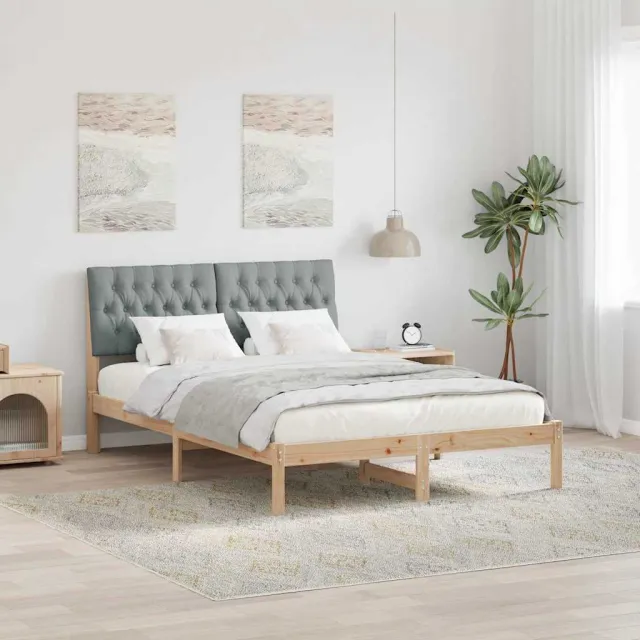 vidaXL Bedframe met Gevoerd Hoofdgedeelte Bruin 160 x 200 cm