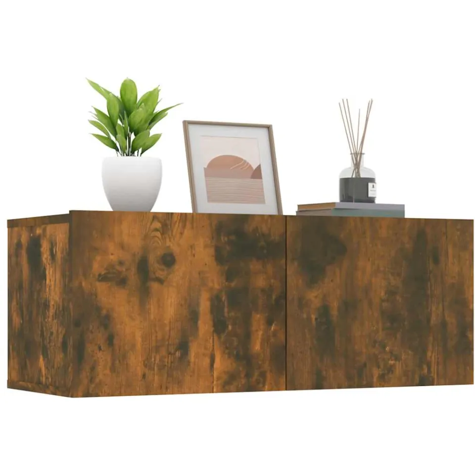 vidaXL Tv-meubelen 2 st 80x30x30 cm bewerkt hout gerookt eikenkleur Bruin