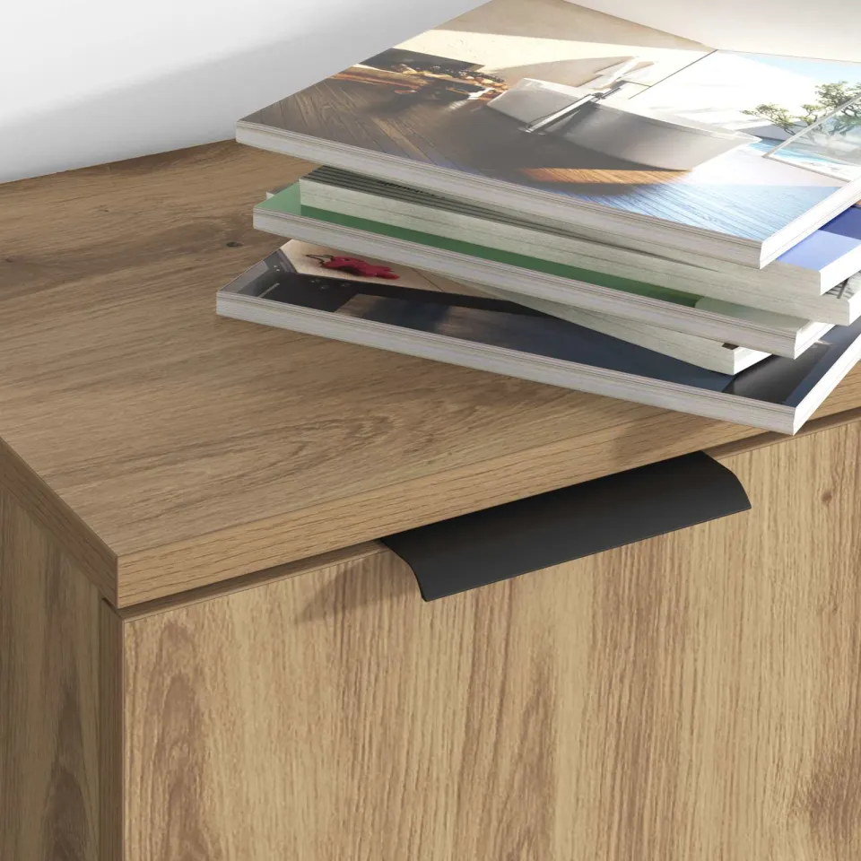 vidaXL Dressoir 3 st Artisan Eiken 120 x 30 x 70 cm Bewerkt hout, foto 4