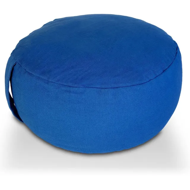 SVJ Home Decorations SVJ Yogakussen Rond - 31 x 31 x 16 cm - Katoen - Blauw
