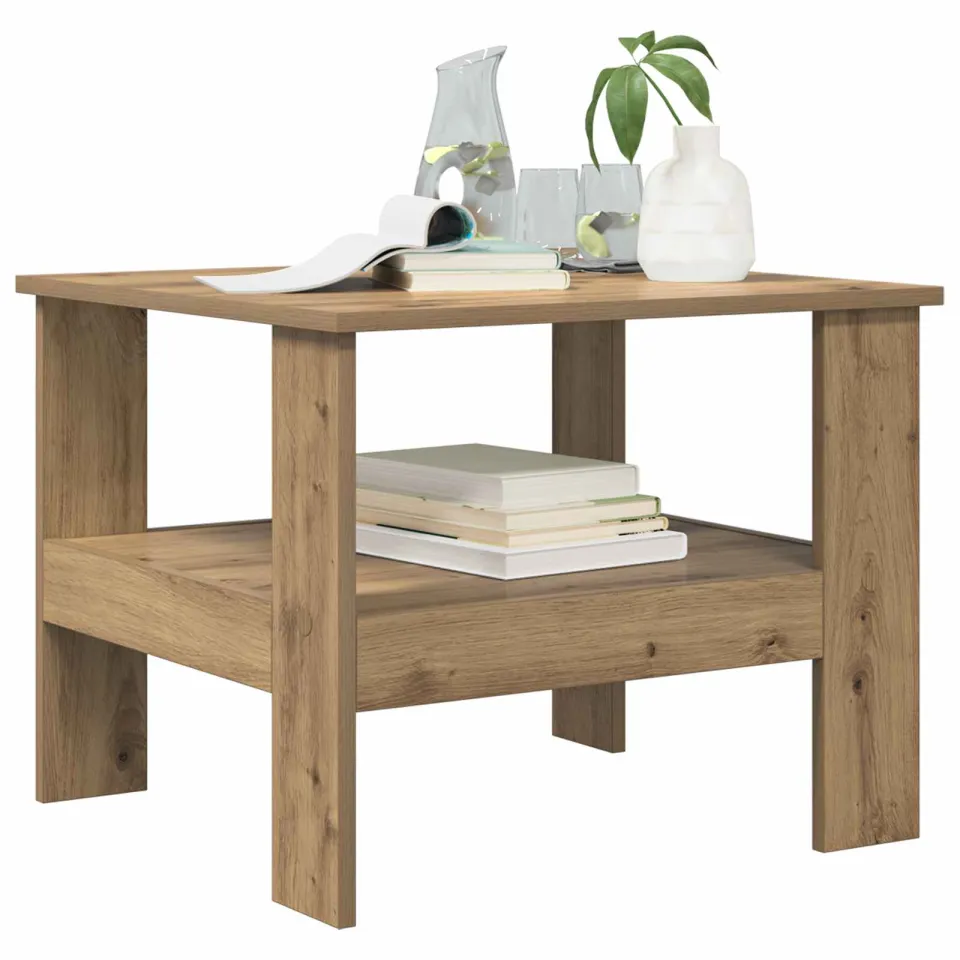 vidaXL Salontafel Artisan Eiken 57 x 55 x 45 cm Bewerkt hout Bruin