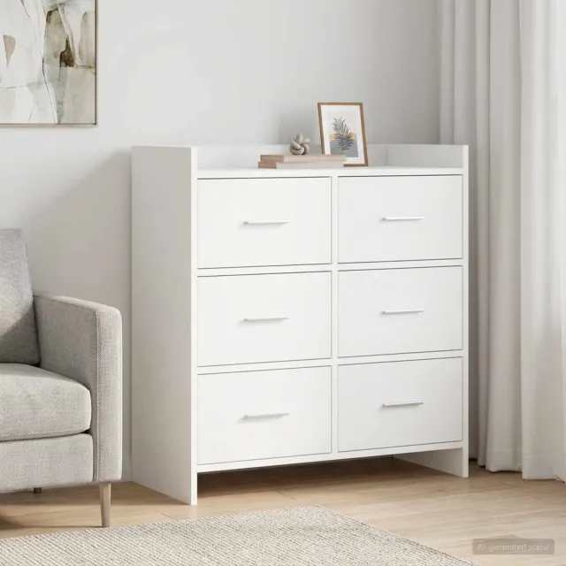 vidaXL Dressoir Wit 75 x 33 x 80 cm Bewerkt hout, foto 2