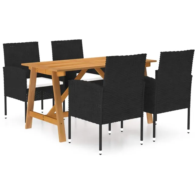 vidaXL 5-delige Tuinset zwart
