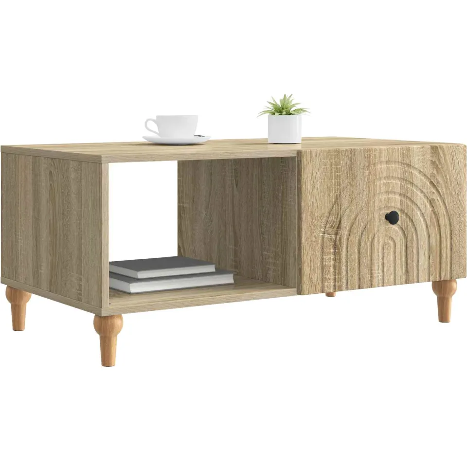 vidaXL Salontafel Sonoma Eiken 90 x 50 x 40 cm Bewerkt hout Bruin
