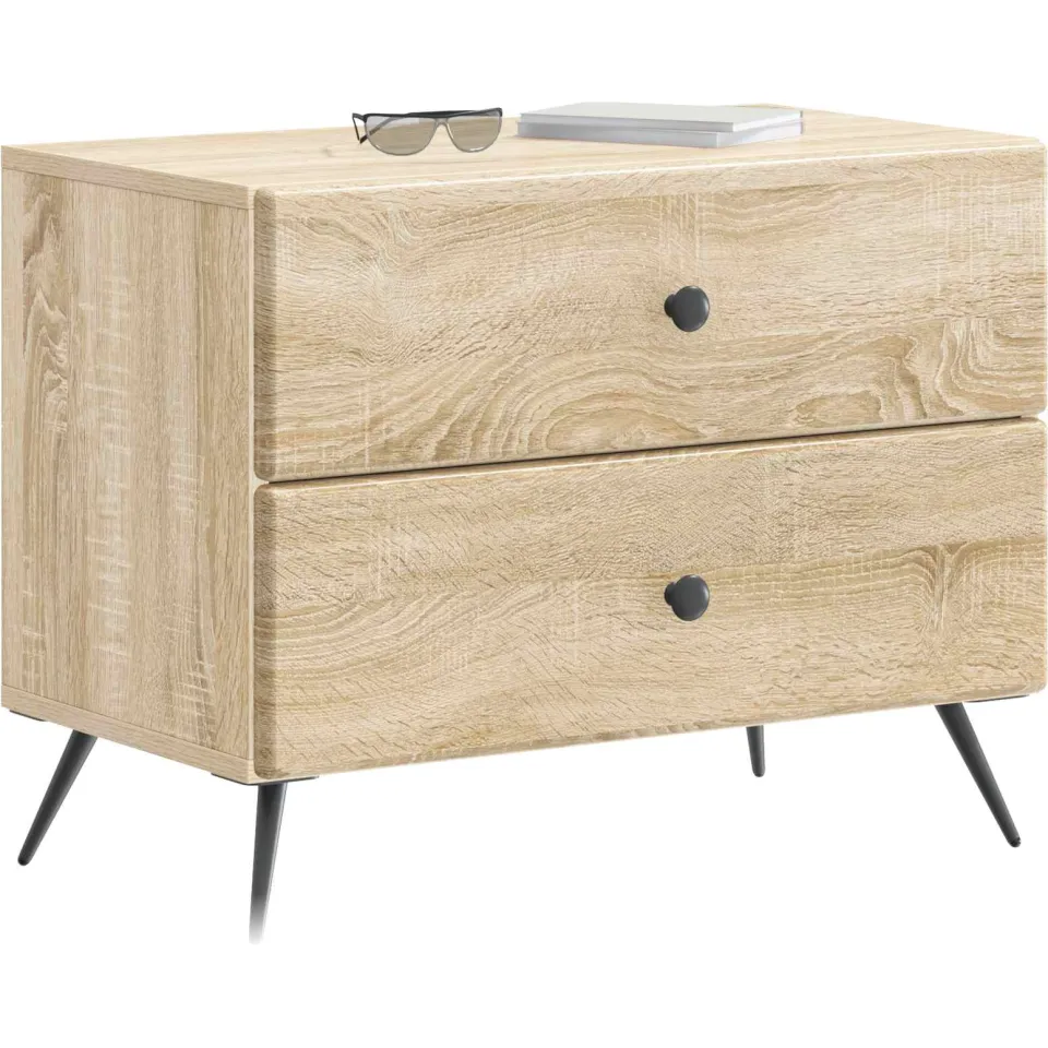 vidaXL Nachtkastje Sonoma Eiken 62 x 34,5 x 47,5 cm Bewerkt hout Bruin