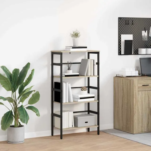 vidaXL Boekenkast 3-laags 60 x 29,5 x 115 cm Bewerkt hout Sonoma Eiken, foto 2