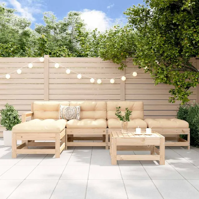 vidaXL 6-delige Loungeset massief grenenhout bruin, foto 2