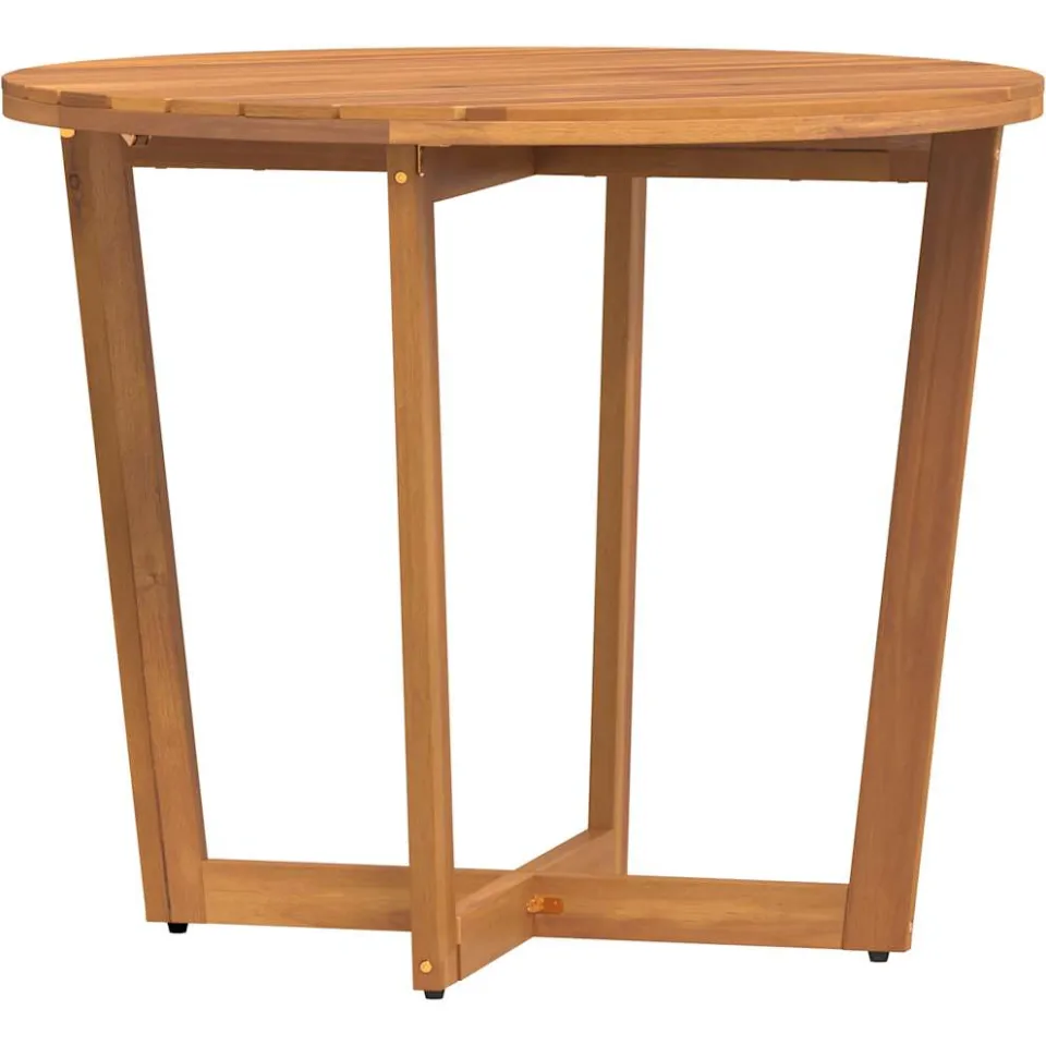 vidaXL Tuintafel rond Ø90x75 cm massief acaciahout Bruin