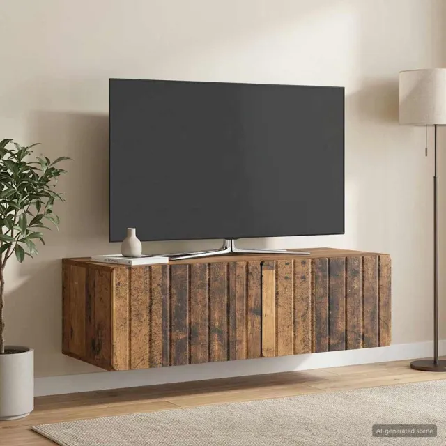 vidaXL Wandbeugel TV-kast 98 x 41 x 30 cm Oud hout Bewerkt hout Bruin