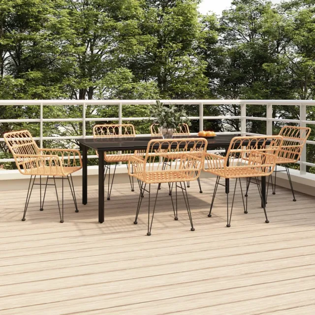 vidaXL 7-delige Tuinset poly rattan bruin, foto 2