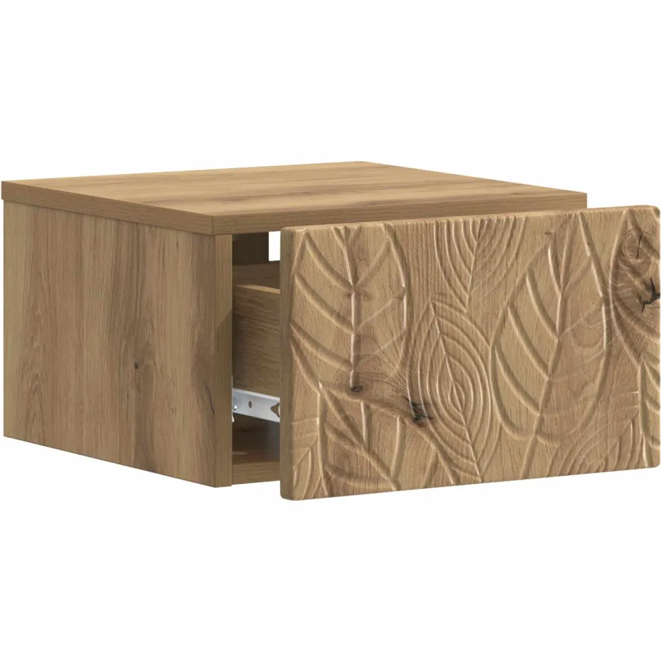vidaXL Wandbeugel Bedkast Artisanaal eiken 49 x 34,5 x 20 cm Bruin