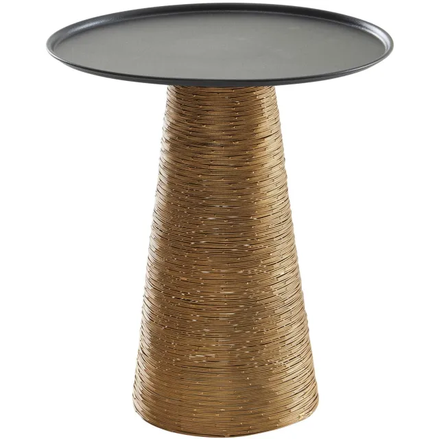 Cosmo Casa Bijzettafel - IJzer - Metaal - 40 x 40 x 45 cm Goud / Zwart