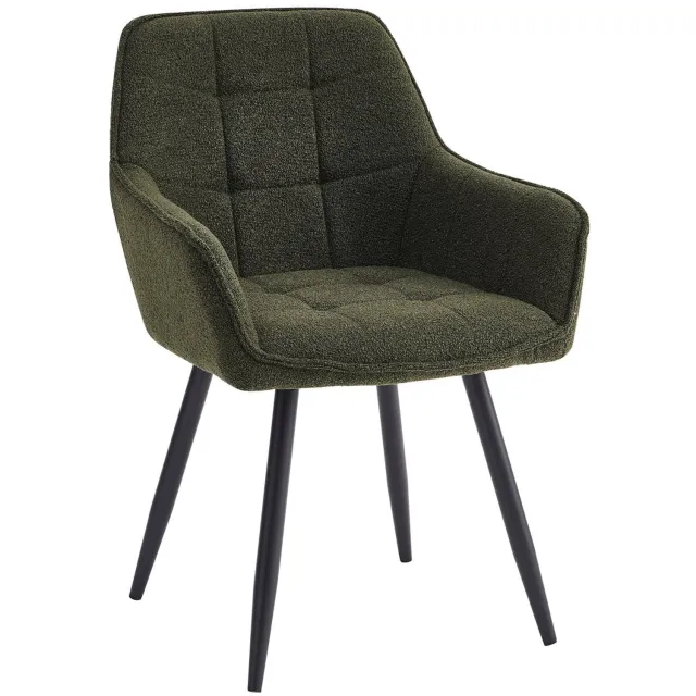 Colenis Oriana Eetkamerstoel - Set van 4 - Groen - Bouclé