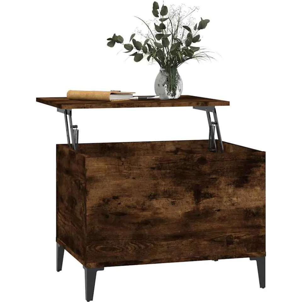 vidaXL Salontafel 60x44,5x45 cm bewerkt hout gerookt eikenkleurig, foto 4
