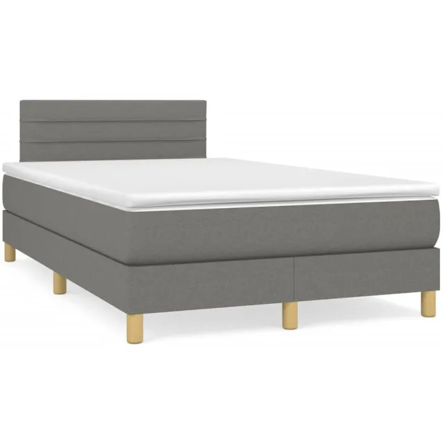 vidaXL Boxspring met matras stof donkergrijs 120x190 cm grijs
