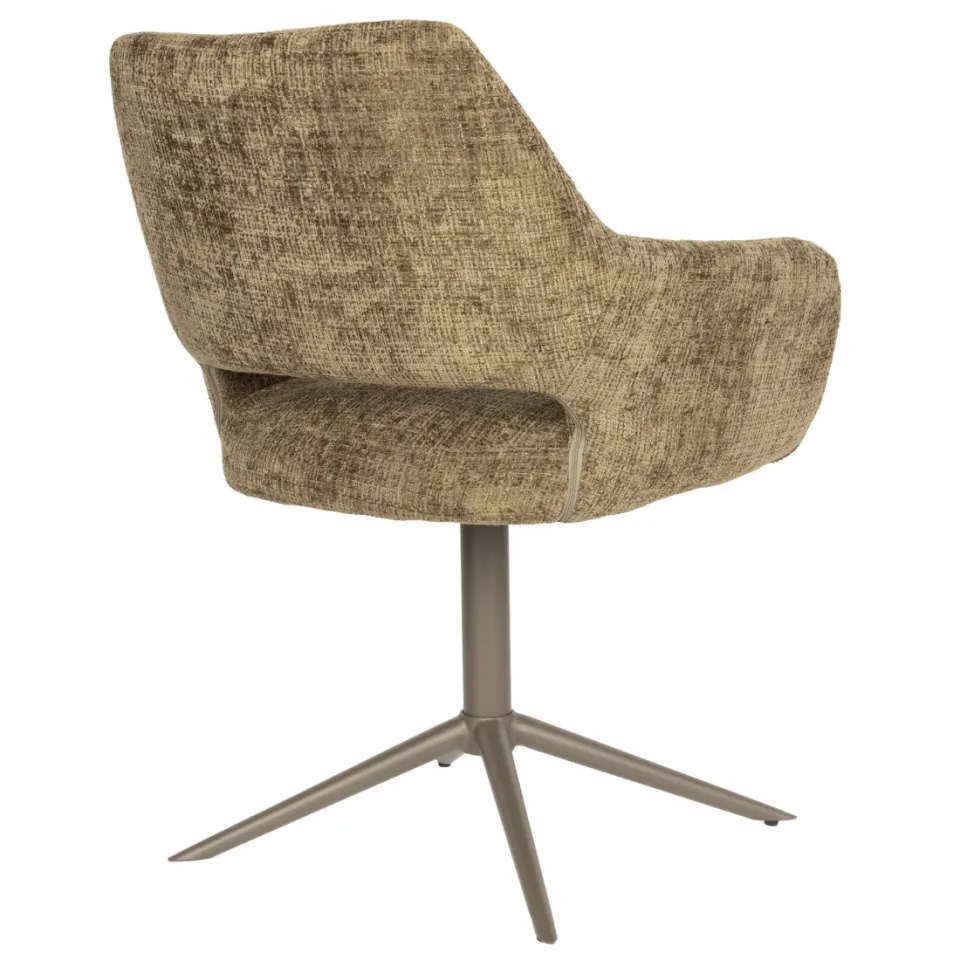 Housecraft Living Merel draaibare eetkamerstoel met armleuningen groen, foto 4