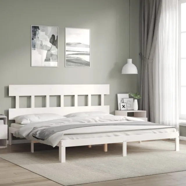 vidaXL Bedframe zonder matras massief grenenhout wit 200x200 cm