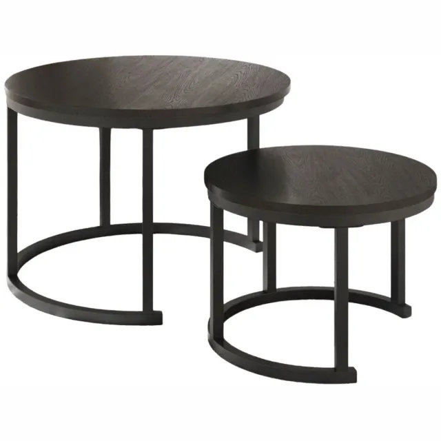 Imperatoris Salontafel - Geschikt voor Woonkamer, Thuiskantoor & Buiten - Stijlvolle Salon Tafel en Sidetable - Set van 2 - Zwart - 70 x 120 x 48 cm - van Imperatoris
