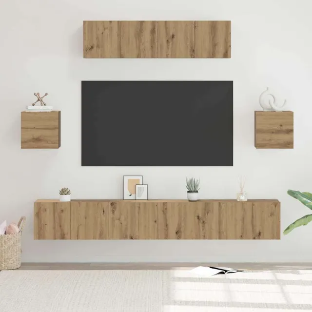 vidaXL Tv-meubelset 7 st 80 x 30 x 30 cm Artisan Eiken Bruin
