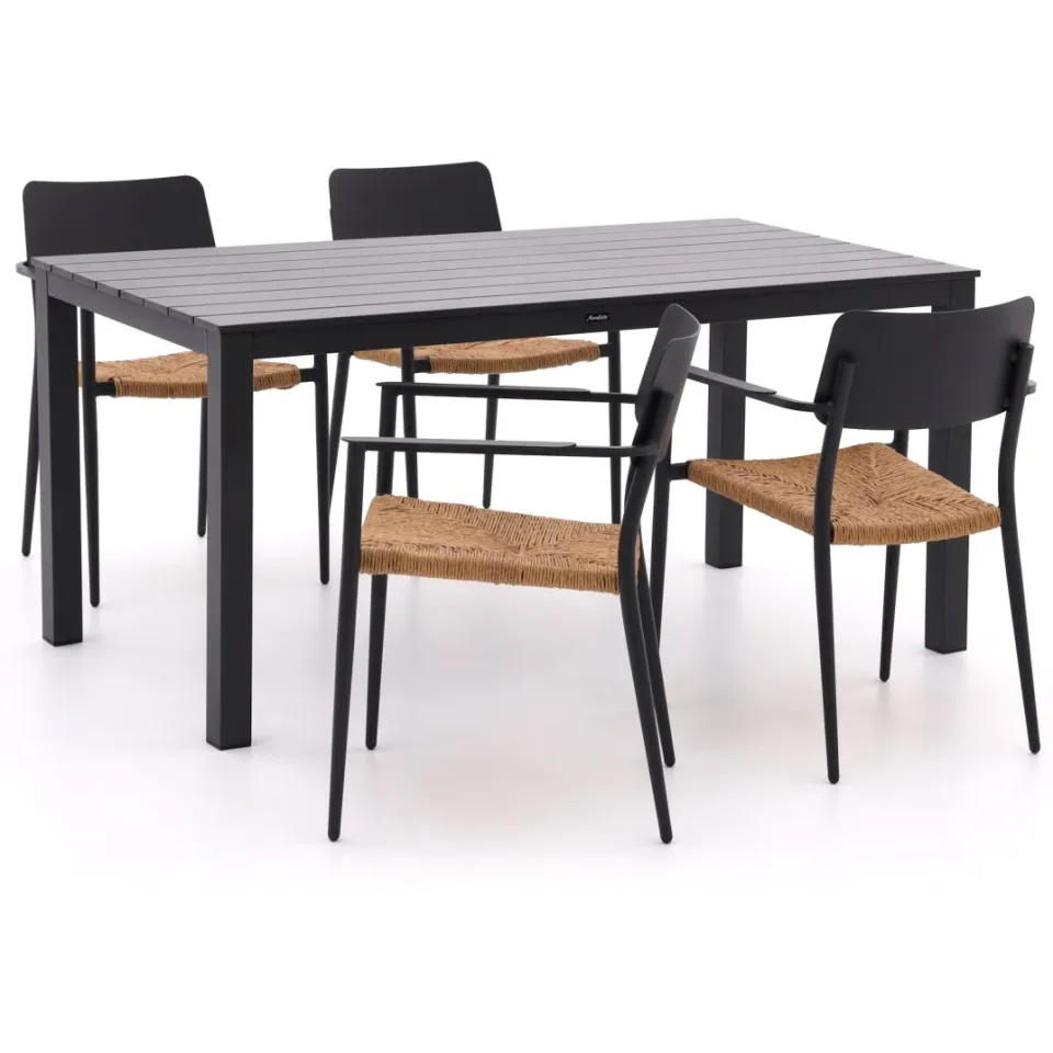 Bellagio tuinmeubelen Bellagio Cino/Menzano 160cm dining tuinset 5-delig stapelbaar grijs, foto 5