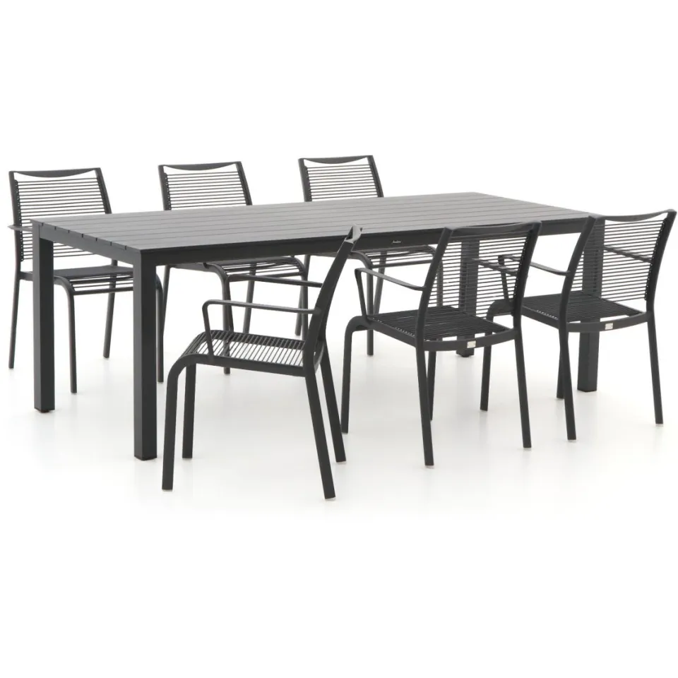 Apple Bee Hawaii/Menzano 220cm dining tuinset 7-delig stapelbaar grijs, foto 5