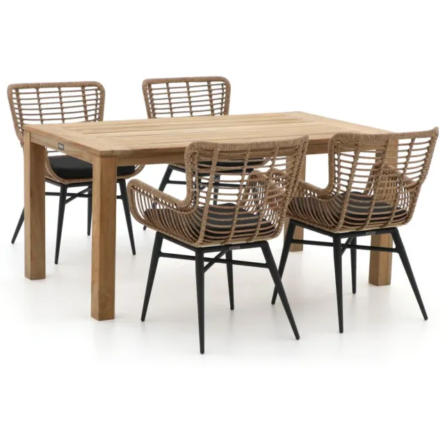 Intenso Furniture Intenso Asti/ROUGH-S 160cm dining tuinset 5-delig bruin