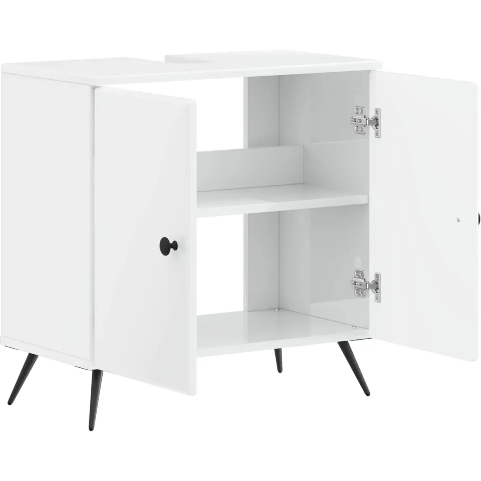vidaXL Badkamer wastafelkast BREDA Hoogglans Wit 59,5 x 31,5 x 59 cm