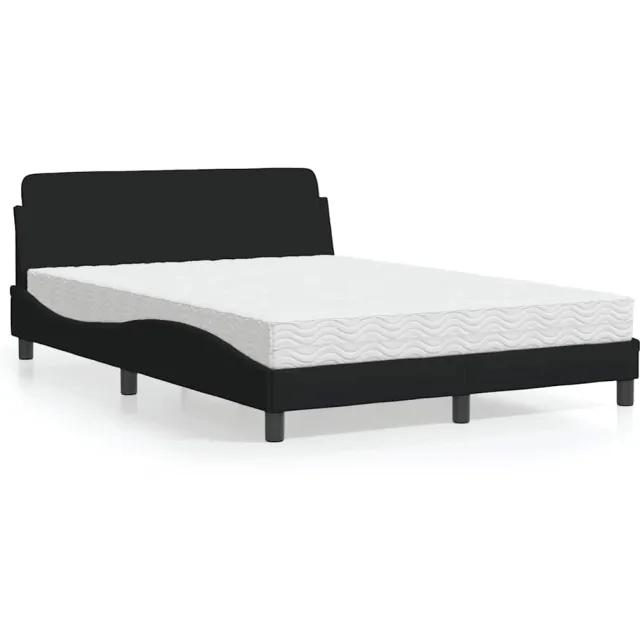 vidaXL Bed met matras "Dover" stof zwart 120x200 cm