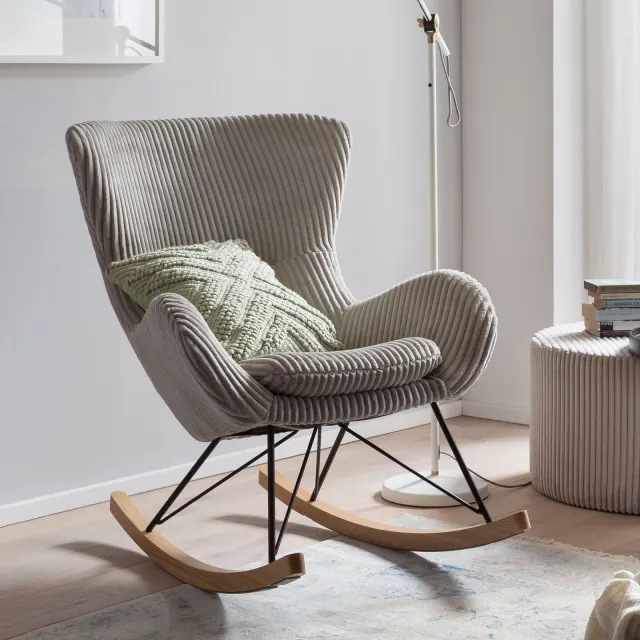 Artistiq Living schommelstoel Eryk Rib grijs, foto 2