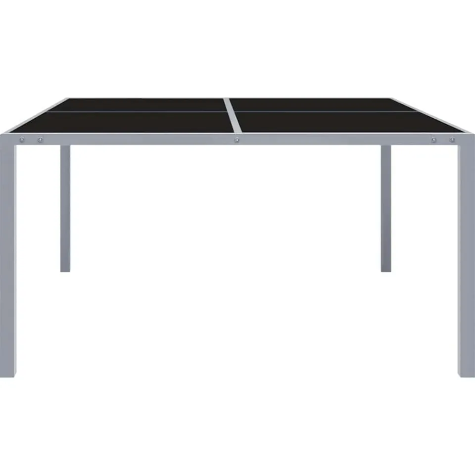 vidaXL Tuintafel 130x130x72 cm staal en glas grijs