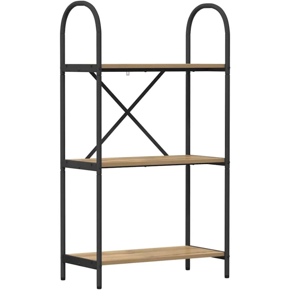 vidaXL Boekenkast 3-laags 60 x 30 x 109 cm Bewerkt hout Artisan Eiken, foto 3